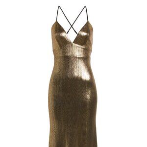 Lulus gold maxi dress size S